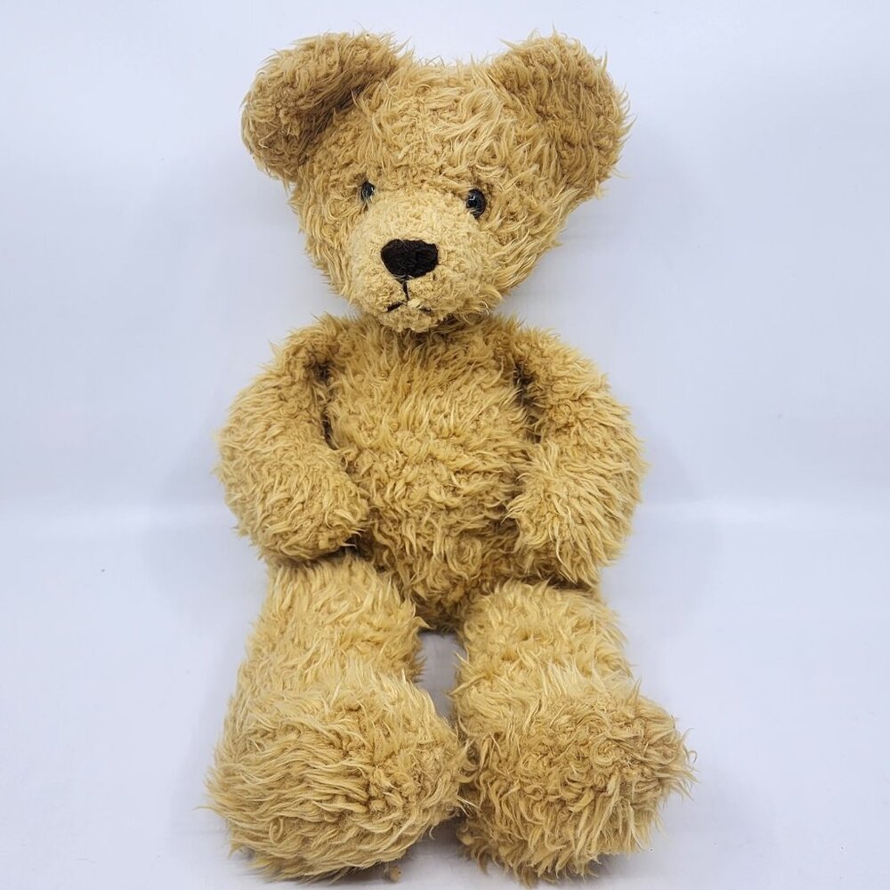 Vintage Russ Berrie Cambridge Shaggy Teddy Bear Plush Stuffed Animal Tan 15 in
